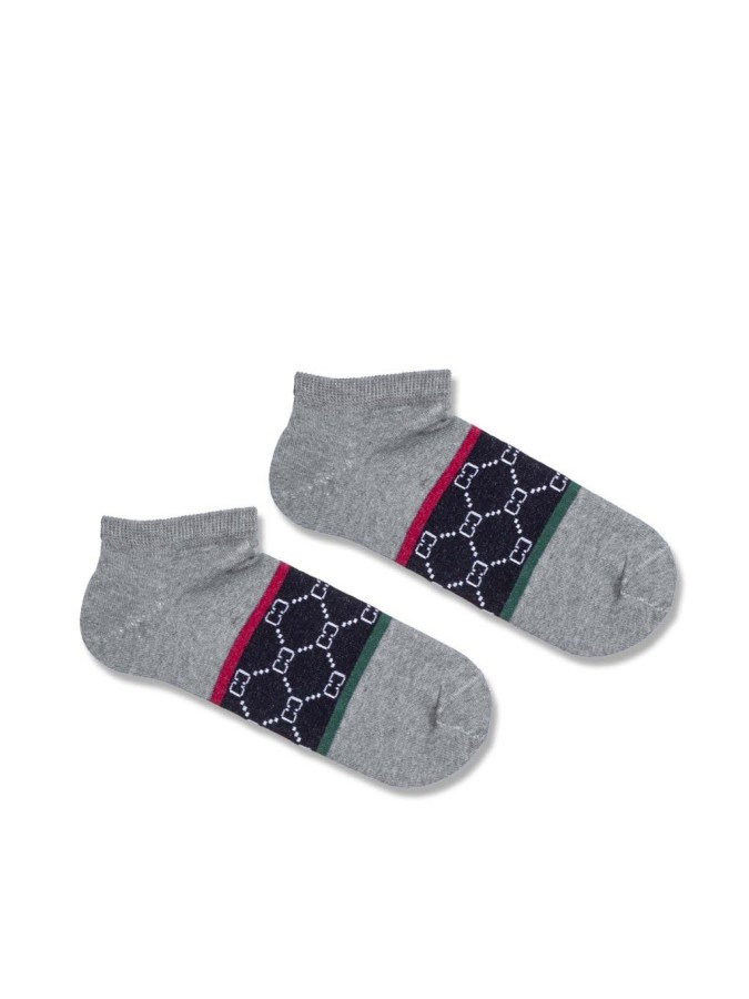 Men's Wide stripes CC pattern low ankle socks...