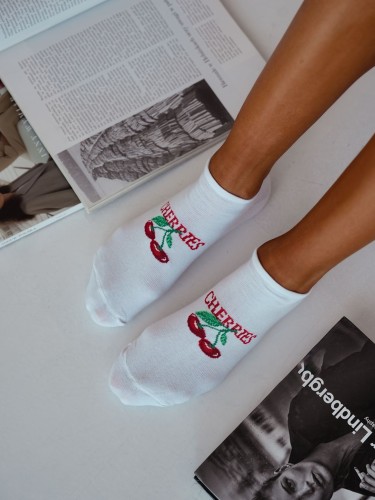 Women's CHERRIES pattern low ankle socks 1146.076