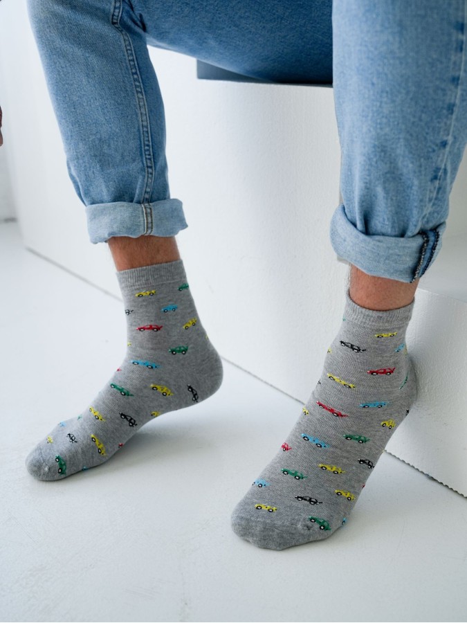 Men's Colorful cars pattern short socks 1153.039