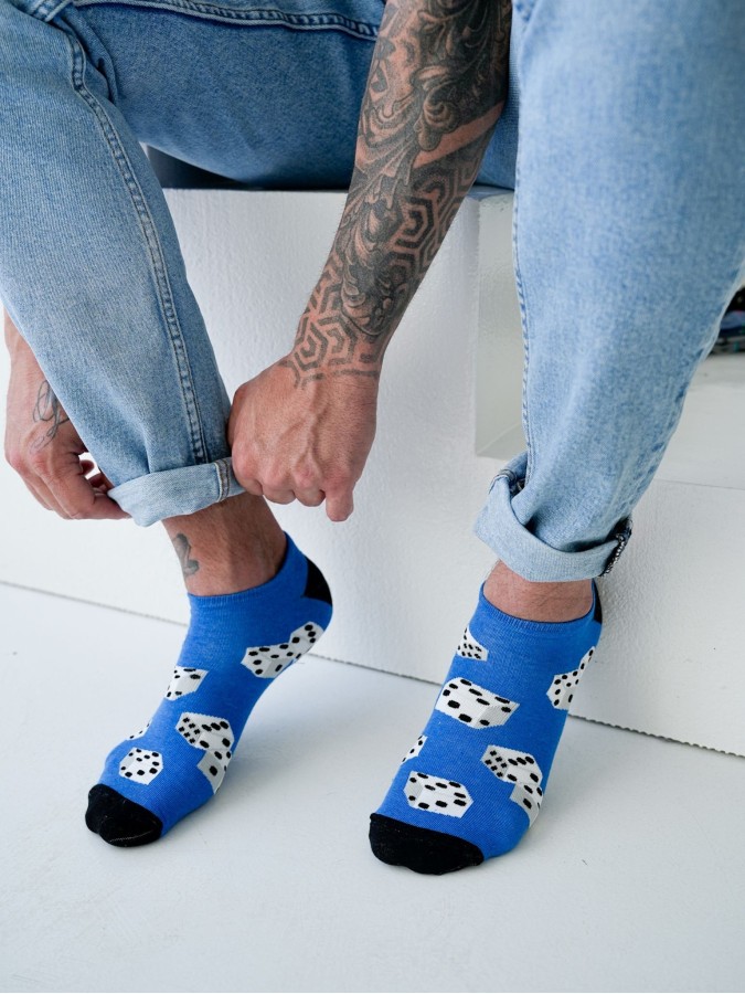 Men's Dice pattern low ankle socks 1108.047