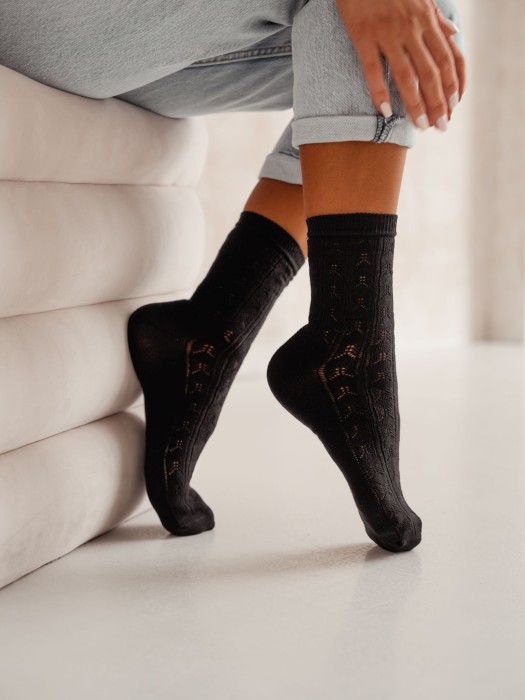 Women's openwork socks 0989.007