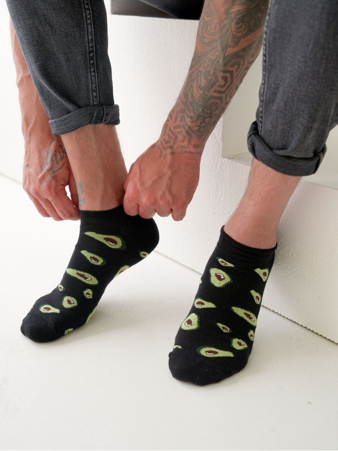 Men's Avocado pattern low ankle socks 1108.049