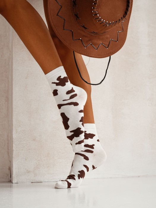 Women's Cow spots pattern socks 0200.104