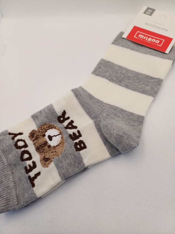 Women's Teddy Bear/Stripes pattern socks 0200.146