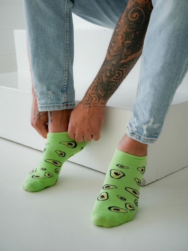 Men's Avocado pattern low ankle socks 1108.049 2