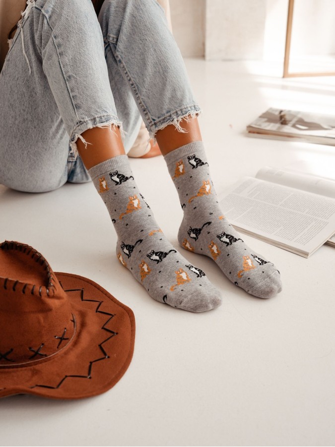 Women's Cats & Dots pattern socks 0200.171