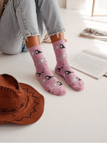 Women's Cats & Dots pattern socks 0200.171