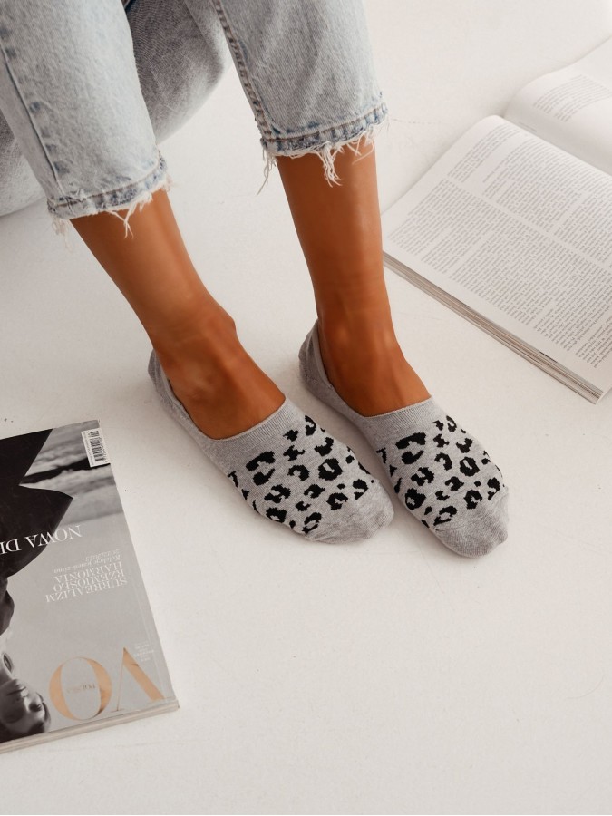 Cotton Panther pattern invisible socks 0576.028