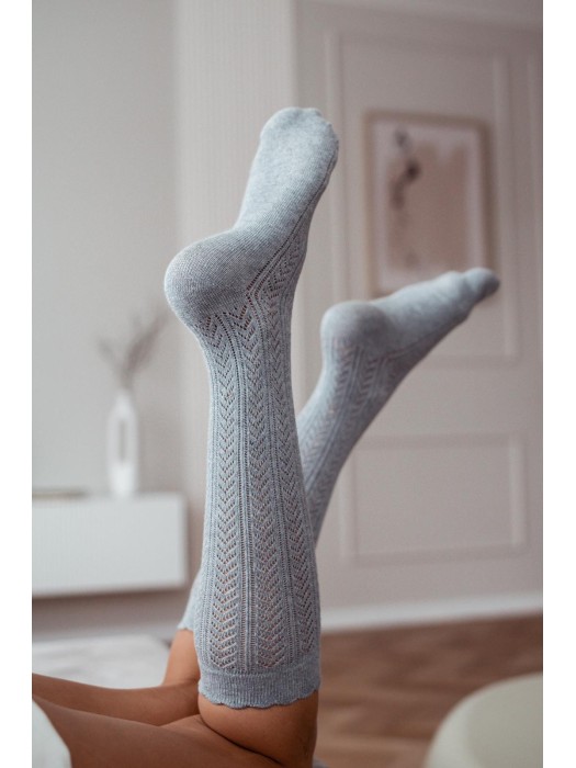 Women's Openwork herringbone pattern knee socks 0330.001