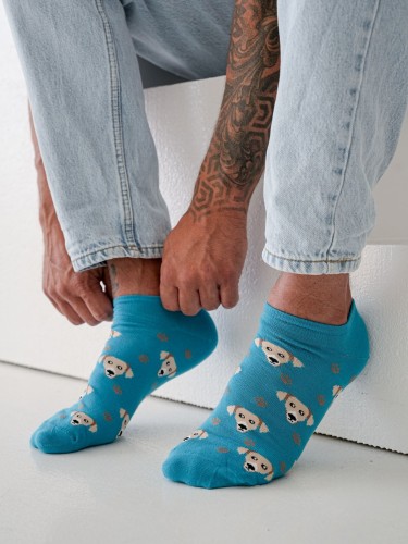 Men's Dogs pattern low ankle socks 1108.050