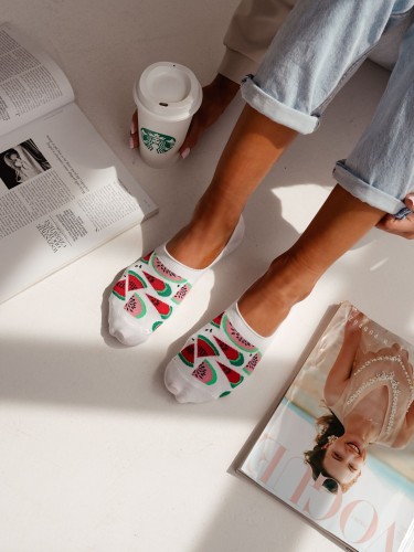 Cotton Watermelons pattern invisible socks 0576.023 2