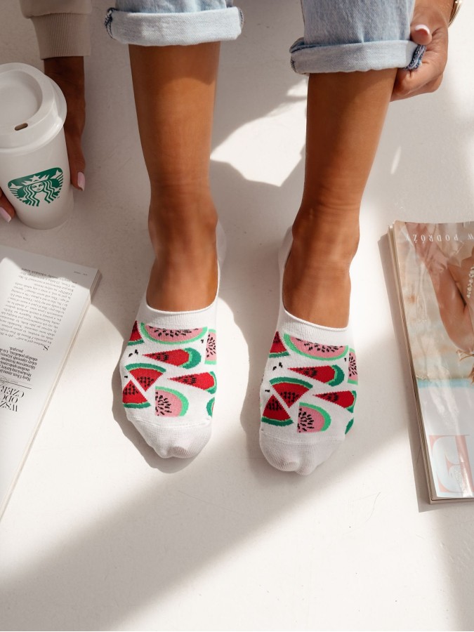 Cotton Watermelons pattern invisible socks...