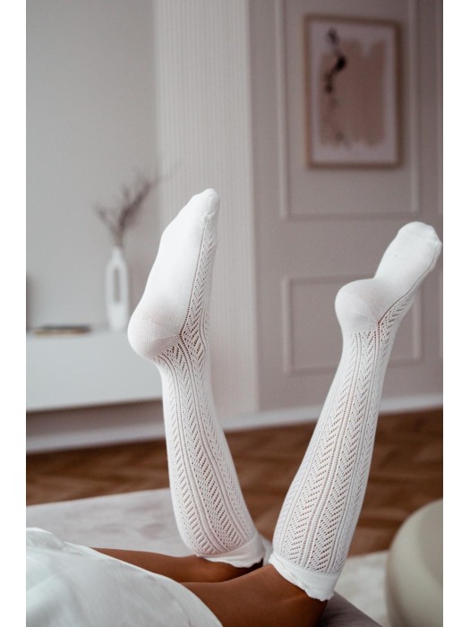 Women's Openwork herringbone pattern knee socks 0330.001