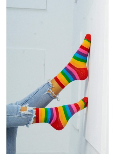 Women's Rainbow stripes pattern socks 0200.012