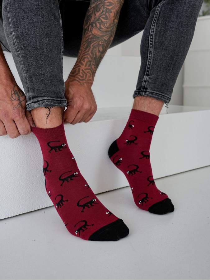 Men's Monkeys pattern short socks 1153.044