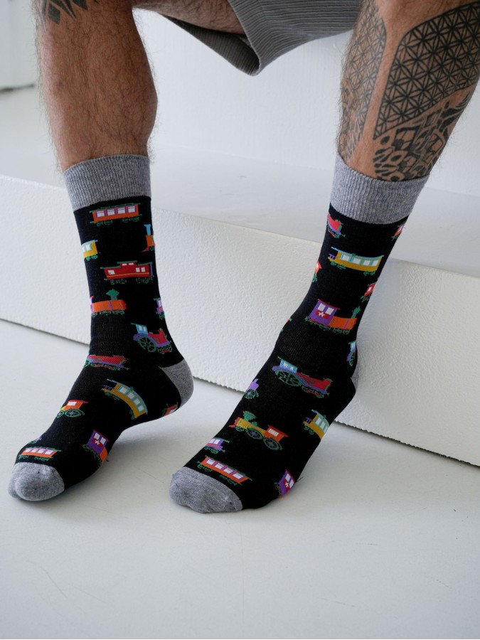 Men's Locomotives pattern socks 0125.115