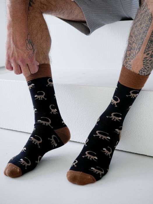 Men's Monkeys pattern socks 0125.116