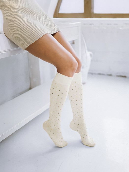Women's Small dots pattern knee socks 0248.005