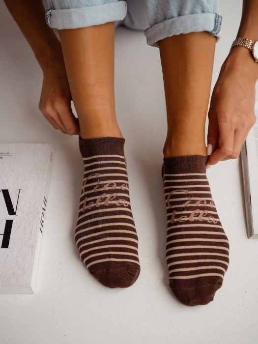Women's 'Ciao Bella' pattern low ankle socks 1146.081