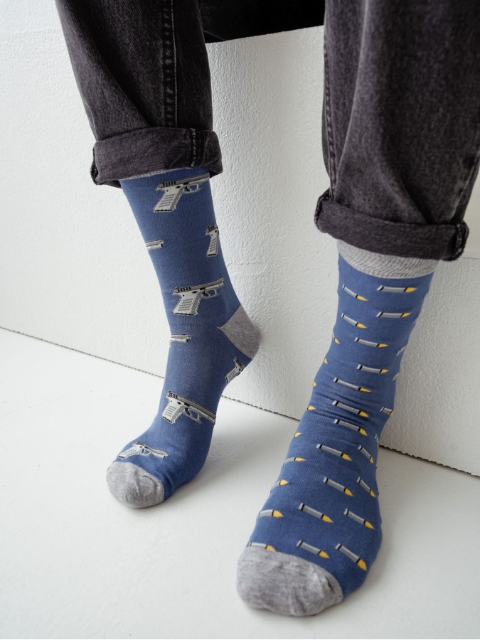 Men's Guns pattern socks 0125.098