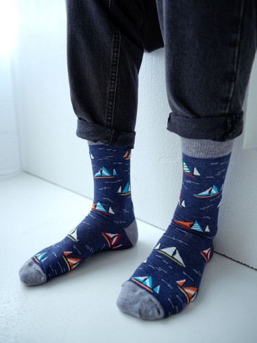 Men's Sailboats pattern socks 0125.117 2