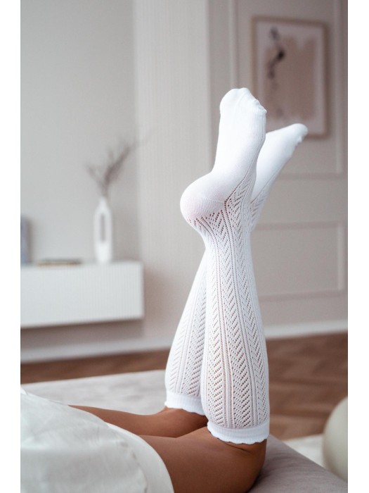 Women's Openwork herringbone pattern knee socks 0330.001