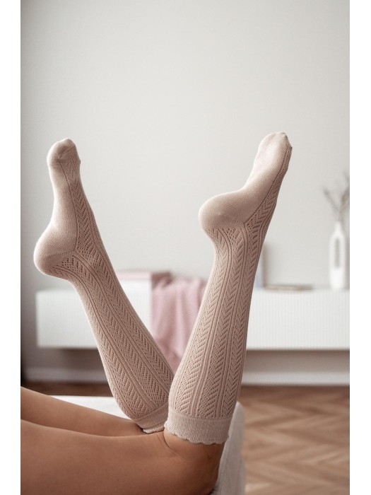Women's Openwork herringbone pattern knee socks 0330.001