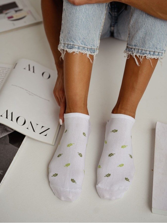 Women's Leaves pattern low ankle socks 1146.082