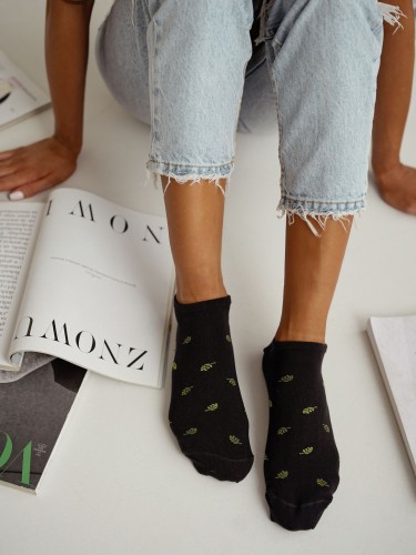 Women's Leaves pattern low ankle socks 1146.082 2
