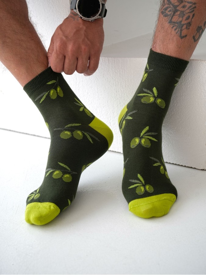 Men's Olives pattern short socks 1153.046