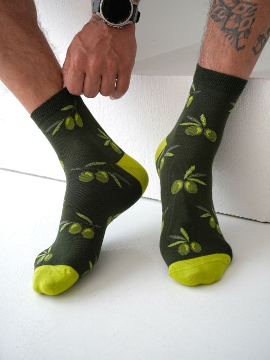 Men's Olives pattern short socks 1153.046