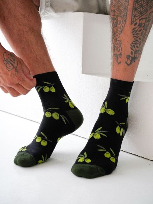 Men's Olives pattern short socks 1153.046