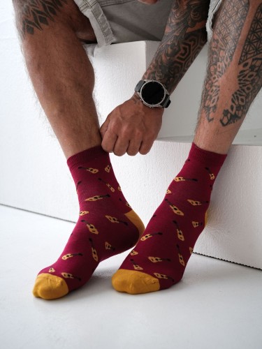 Men's Small Guitars pattern short socks 1153.047 2
