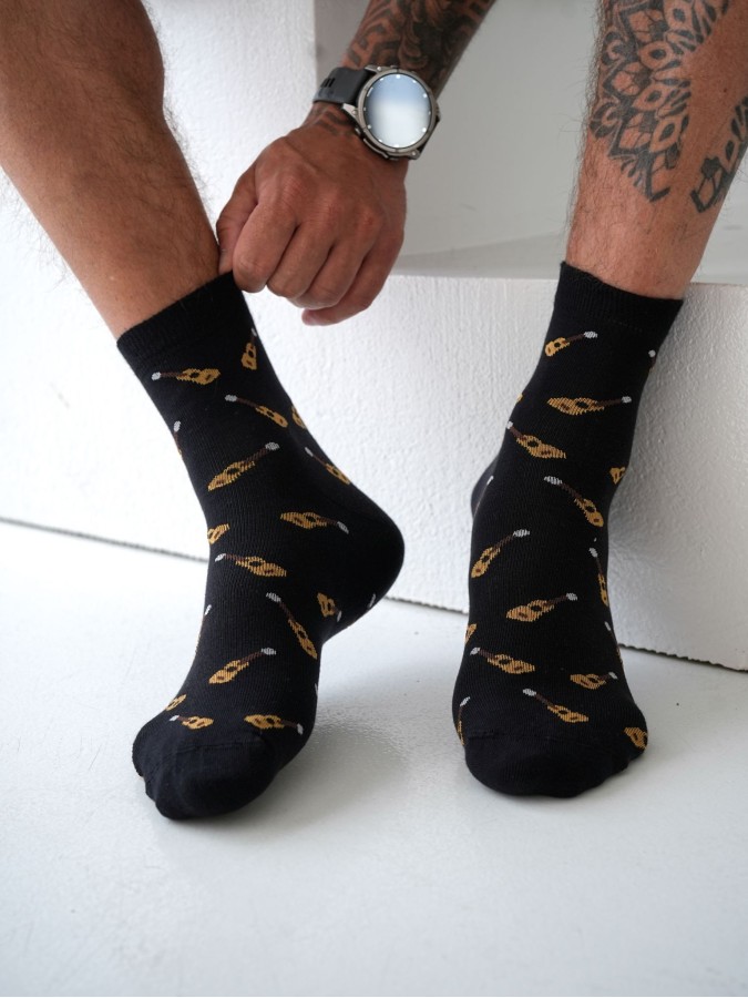 Men's Small Guitars pattern short socks 1153.047