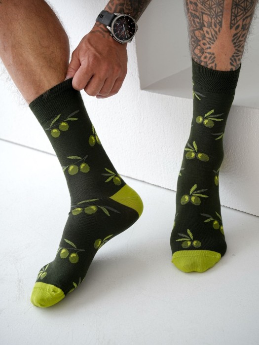 Men's Olives pattern socks 0125.125