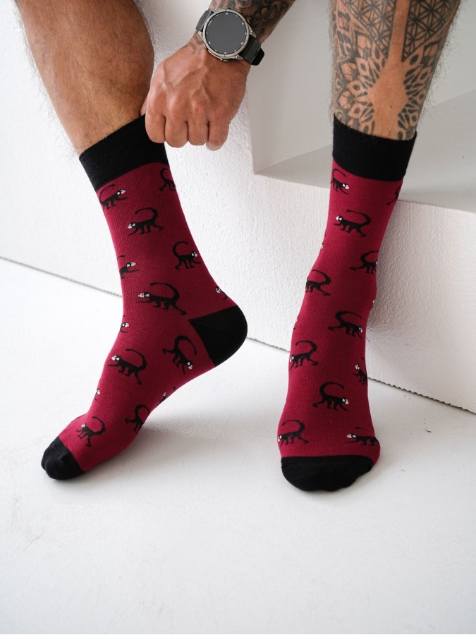 Men's Monkeys pattern socks 0125.116