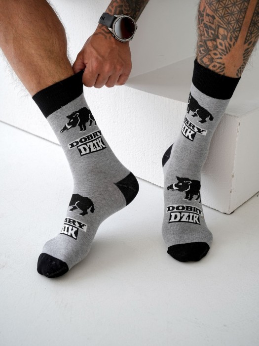 Men's Good Wild Boar pattern socks 0125.127