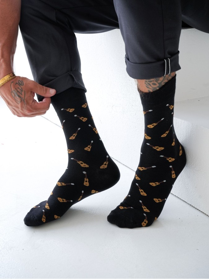 Men's Small Guitars pattern socks 0125.122