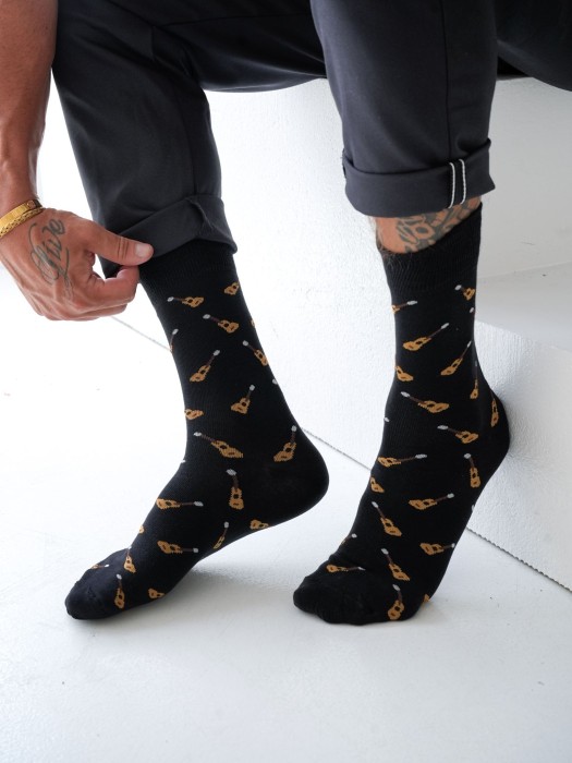Men's Small Guitars pattern socks 0125.122