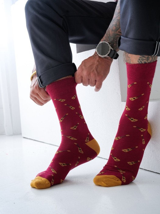Men's Small Guitars pattern socks 0125.122