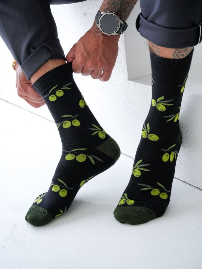 Men's Olives pattern socks 0125.125