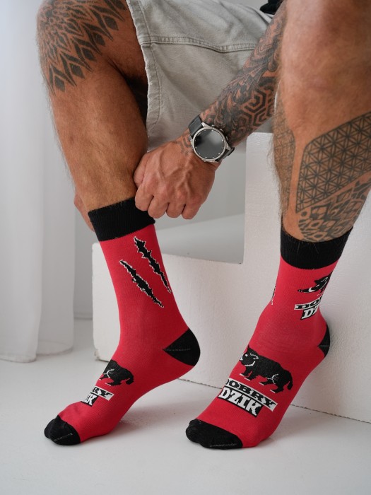 Men's Good Wild Boar pattern socks 0125.127