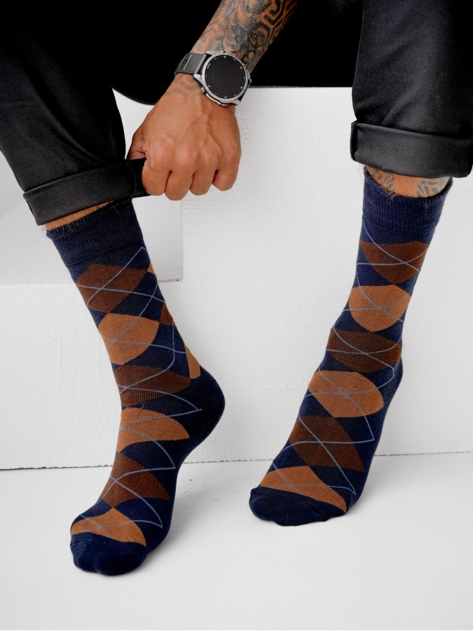 Men's Diamond pattern socks 0125.093