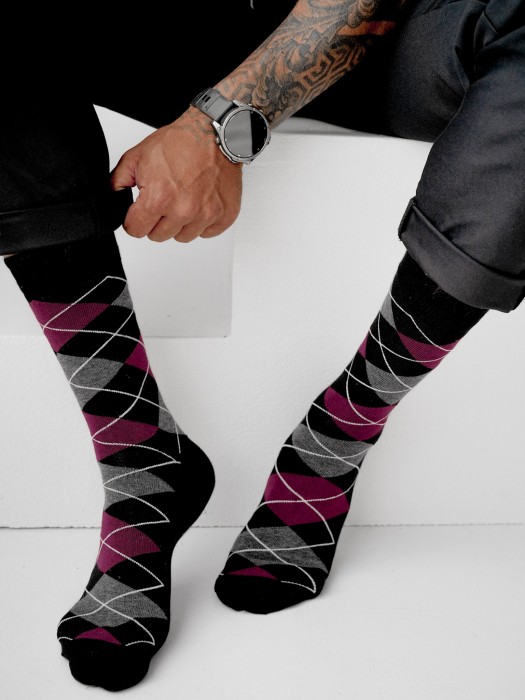 Men's Diamond pattern socks 0125.093