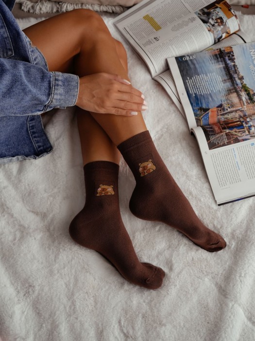 Women's Capybara pattern socks 0200.186