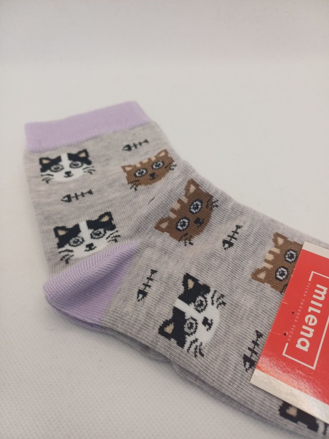 Kids' Cats & Bones pattern socks  1184.030