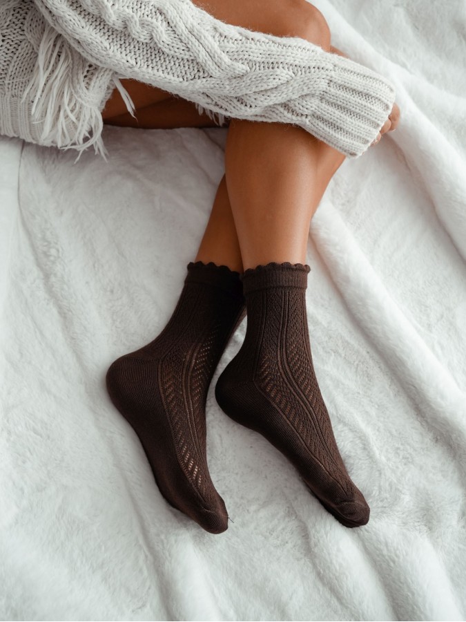 Women's openwork herringbone socks