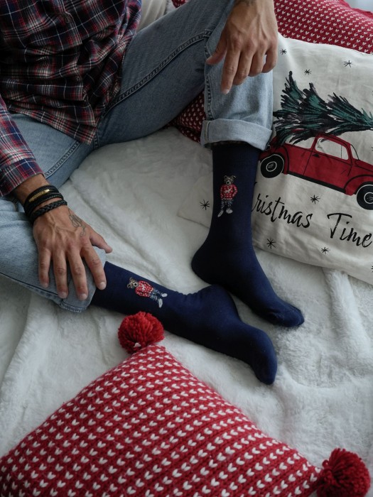 Men's Smarty Bear in a sweater pattern socks 0125.099