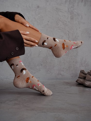 Women's Mushrooms pattern socks 0200.187 2