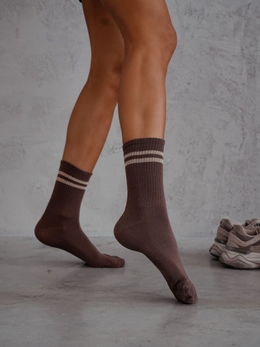 Women's Two thin stripes pattern socks 0200.184